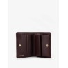 Matelassé leather wallet with metal logo