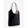 Ivy leather shoulder bag with lettering logo
