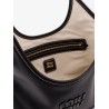 Ivy leather shoulder bag with lettering logo