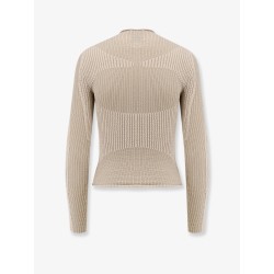 Wavy stretch cotton blend top