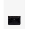 Triomphe canvas and leather with croco effect cardholder