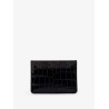 Triomphe canvas and leather with croco effect cardholder