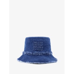Denim cloche with logo patch