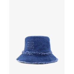 Denim cloche with logo patch