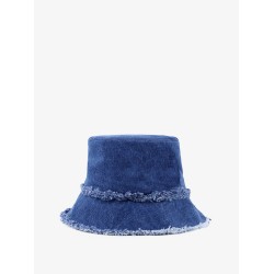Denim cloche with logo patch