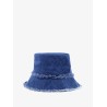 Denim cloche with logo patch