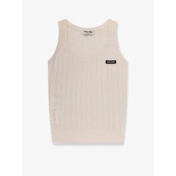 Perforated cachemire and silk top