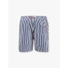 Recycled nylon swim trunks with gustavia stripes