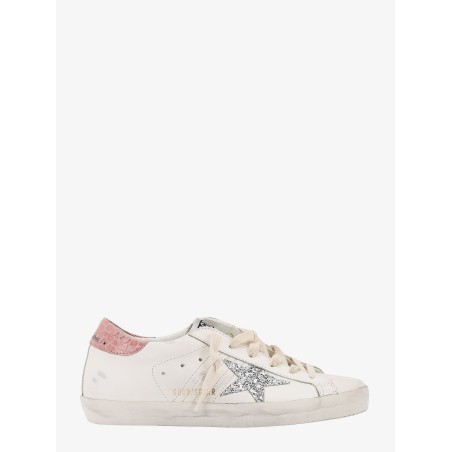 Leather sneakers with iconic glitter star