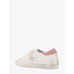 Leather sneakers with iconic glitter star