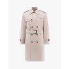 Cotton blend trench with check lining