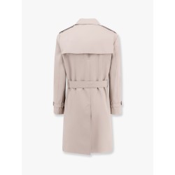 Cotton blend trench with check lining