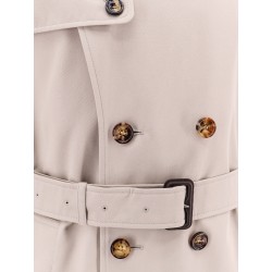 Cotton blend trench with check lining