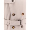 Cotton blend trench with check lining
