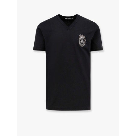 Cotton t-shirt with hand-embroidered patch