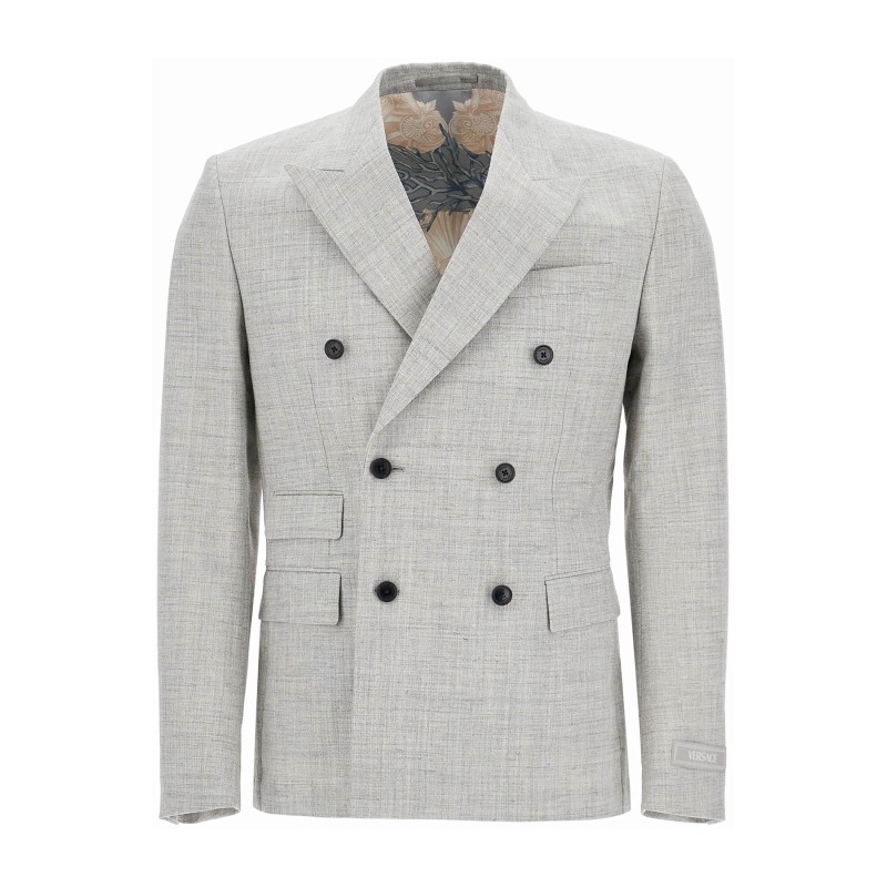 double-breasted wool blend blazer double-breasted wool blend blazer