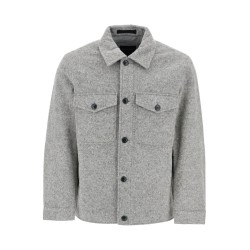 reflective wool blend shirt jacket