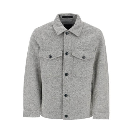 reflective wool blend shirt jacket