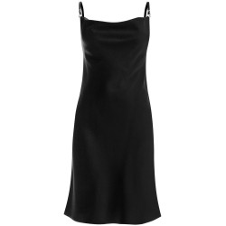 satin mini dress with safety pin detail