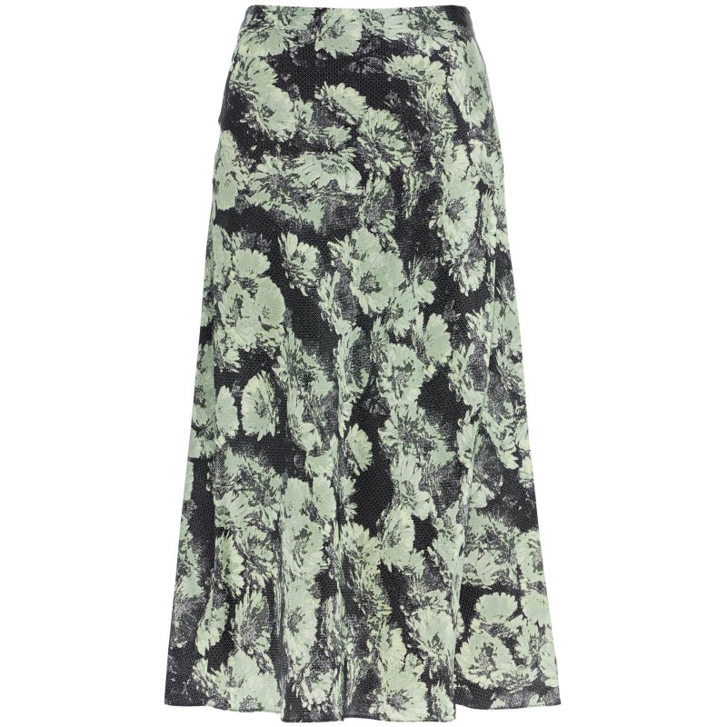 printed satin skirt