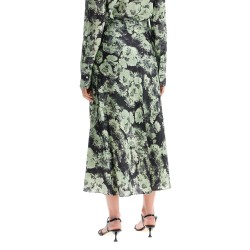 printed satin skirt
