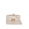 white silk leather shoulder bag with golden chain