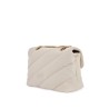 white silk leather shoulder bag with golden chain