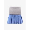 Cotton mini skirt with high cashmere and cotton band