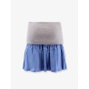 Cotton mini skirt with high cashmere and cotton band