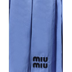 Cotton mini skirt with high cashmere and cotton band