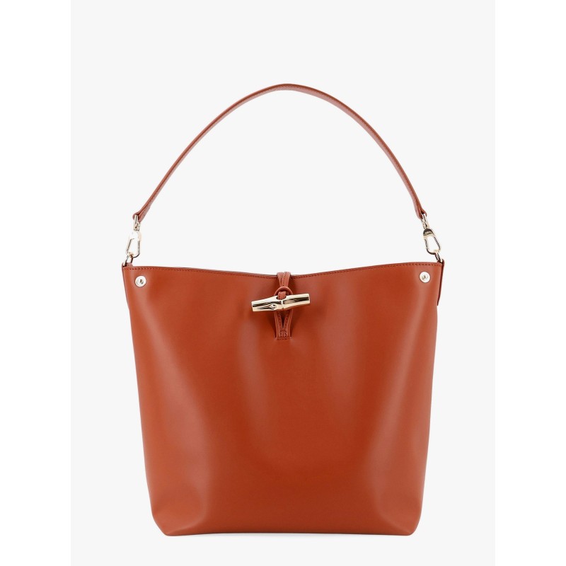 Le roseau m leather bucket bag with bamboo hook