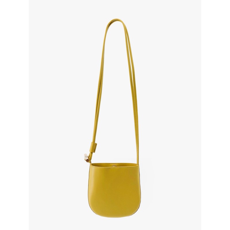 Le roseau leather shoulder bag with bamboo detail