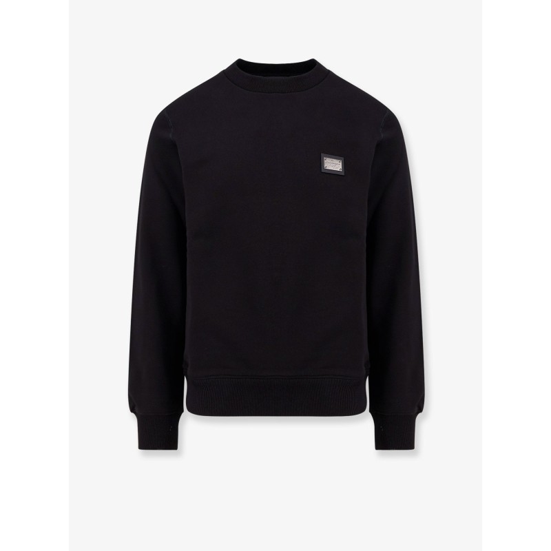 Cotton sweatshirt with logo patch