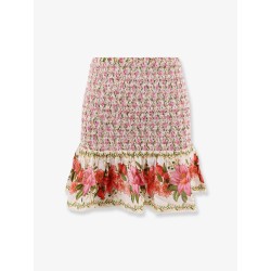 Cotton mini skirt with floral print