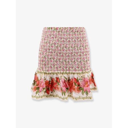 Cotton mini skirt with floral print