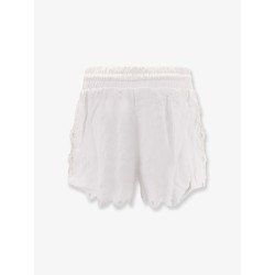 Linen perforated shorts