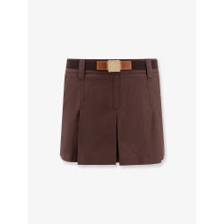 Panama pleated mini skirt with belt