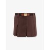 Panama pleated mini skirt with belt