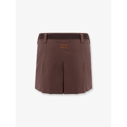 Panama pleated mini skirt with belt