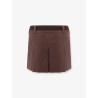 Panama pleated mini skirt with belt