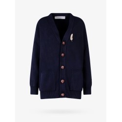 Cotton cardigan with brooch detail