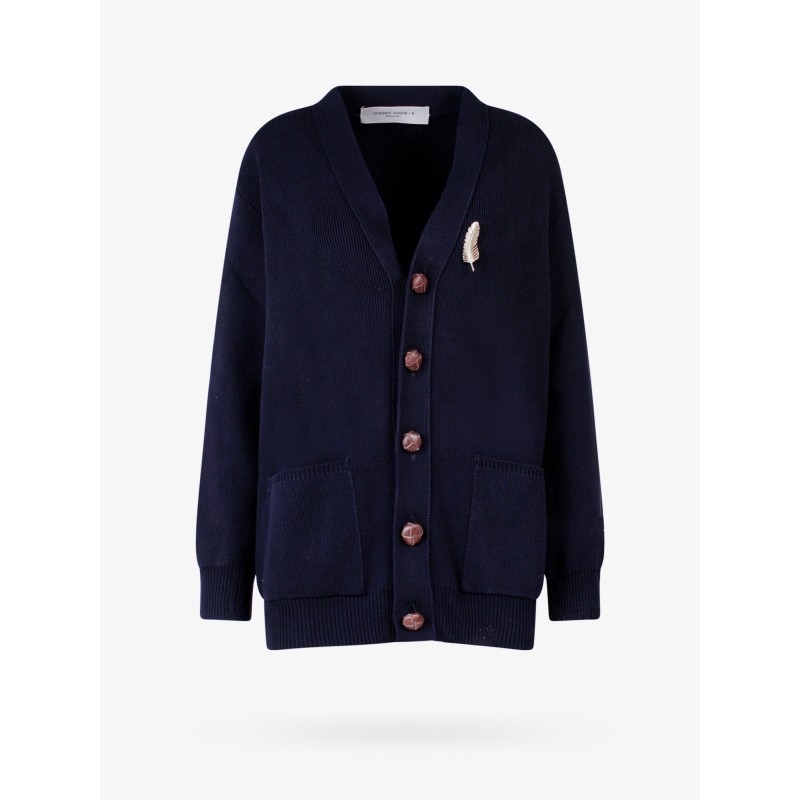Cotton cardigan with brooch detail