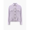 Cotton and linen denim jacket with elastic bottom