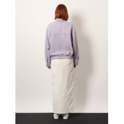 Cotton and linen denim jacket with elastic bottom