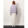 Cotton and linen denim jacket with elastic bottom