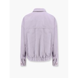 Cotton and linen denim jacket with elastic bottom