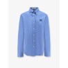 Cotton popeline shirt with logo embroidery