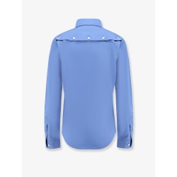 Cotton popeline shirt with logo embroidery