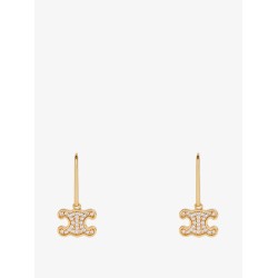 Triomphe brass earrings with rhinestones