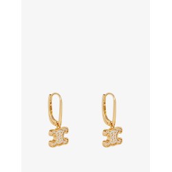 Triomphe brass earrings with rhinestones